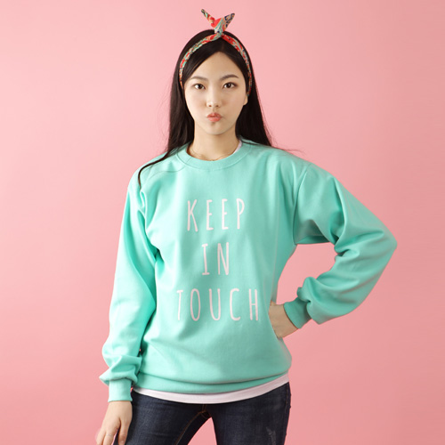 [UNISEX] KEEP IN TOUCH 맨투맨 (민트)
